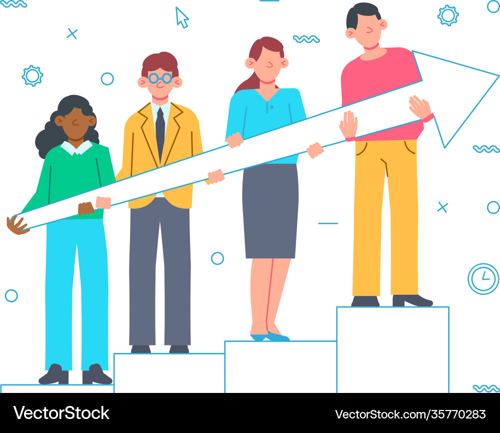 Team work concept Royalty Free Vector Image - VectorStock