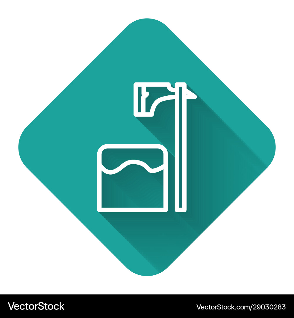 White line executioner axe in tree block icon White line executioner axe in tree block icon vector image