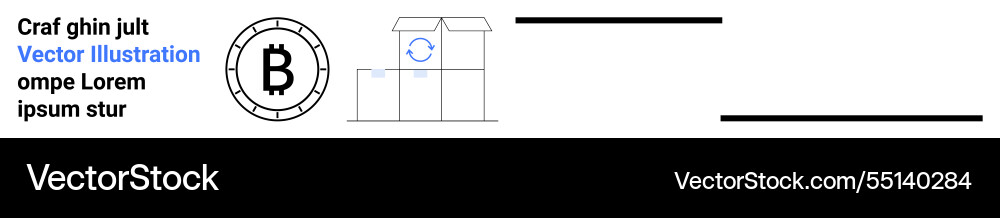 Bitcoin coin next to open box with smile symbol Bitcoin coin next to open box with smile symbol vector image