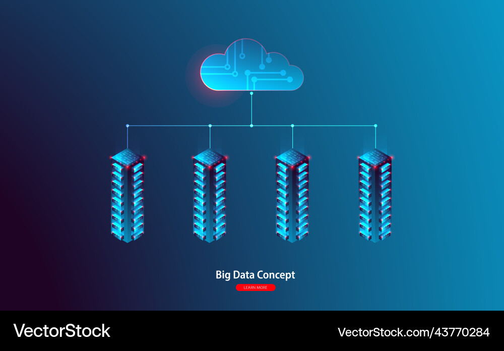 Cloud computing storage hosting services concept Cloud computing storage hosting services concept Vector Image