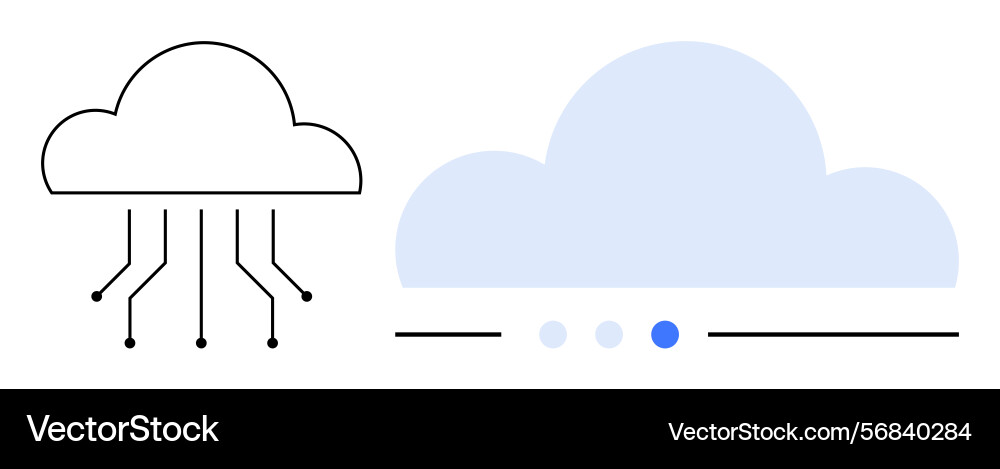 Cloud computing technology with data connections Cloud computing technology with data connections vector image