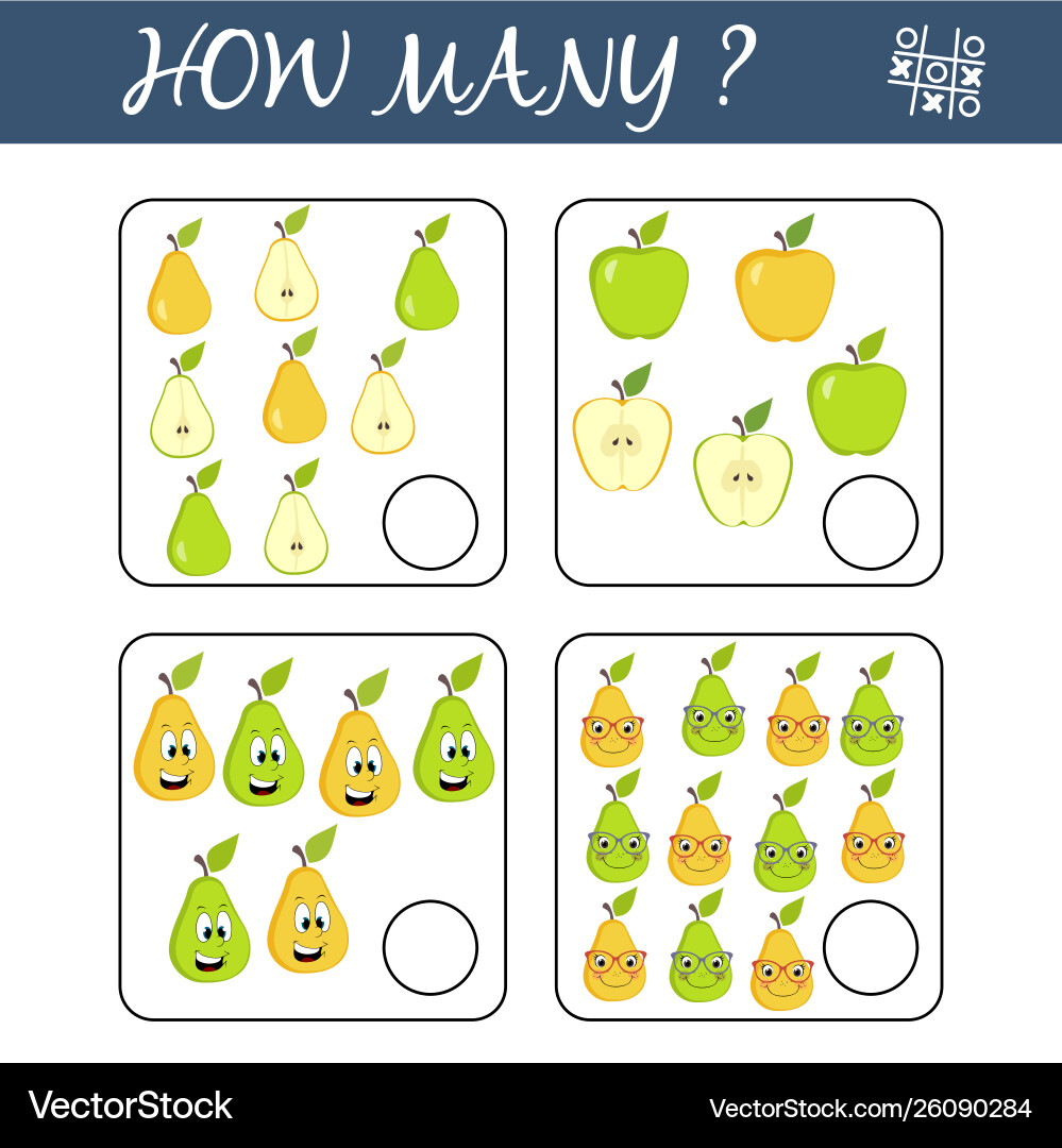 Count how many fruits and write result Count how many fruits and write result vector image