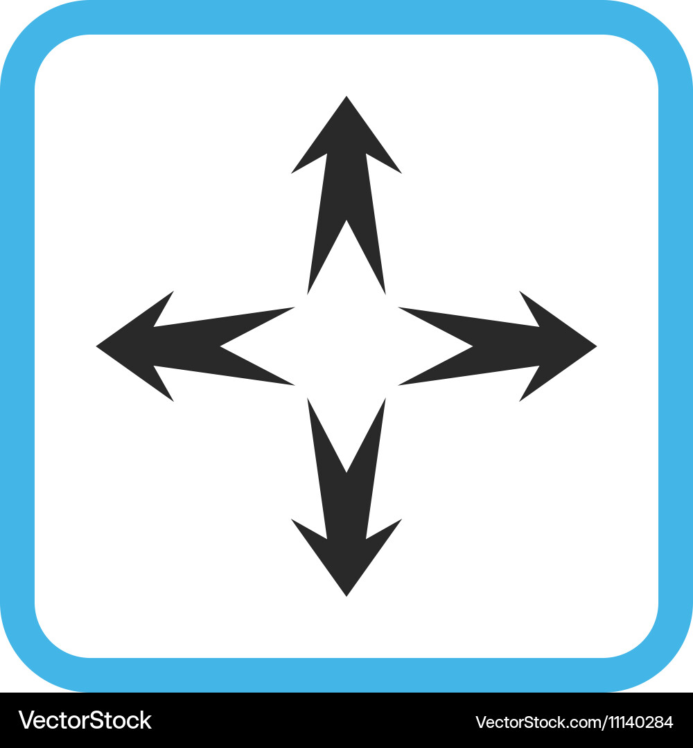 Expand arrows icon in a frame Vector Image