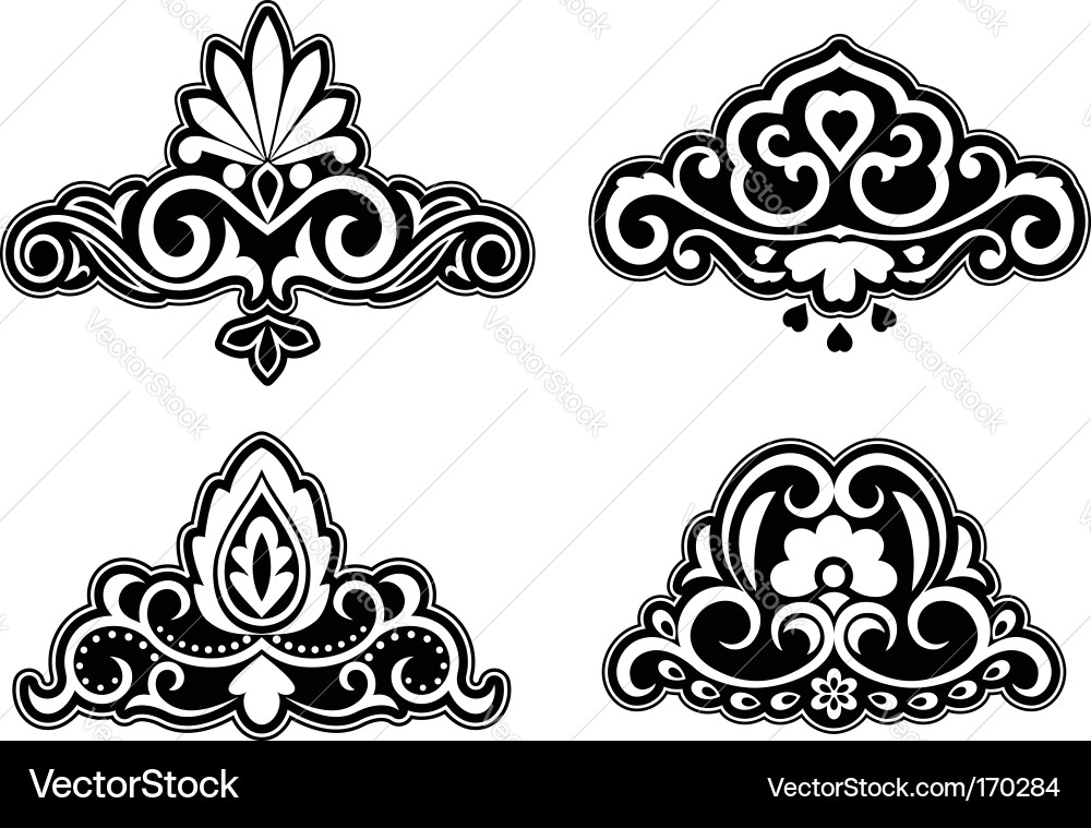 Flower patterns and borders Vector Image