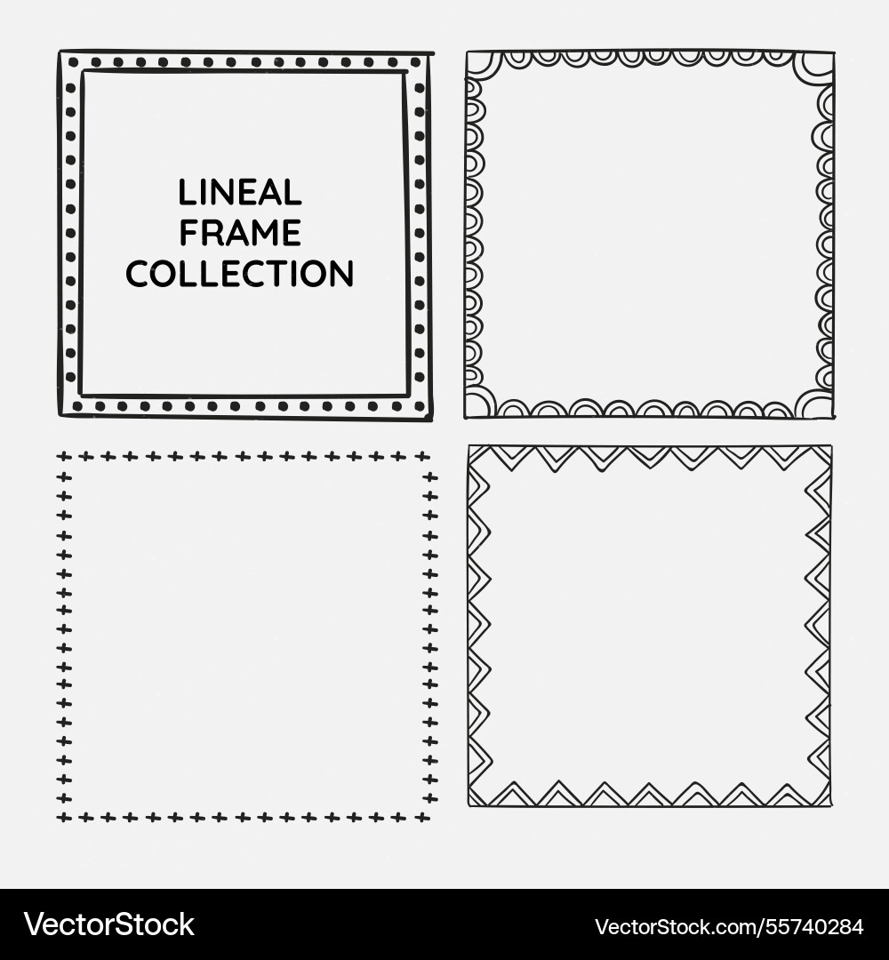 Frame collection with lineal style Vector Image