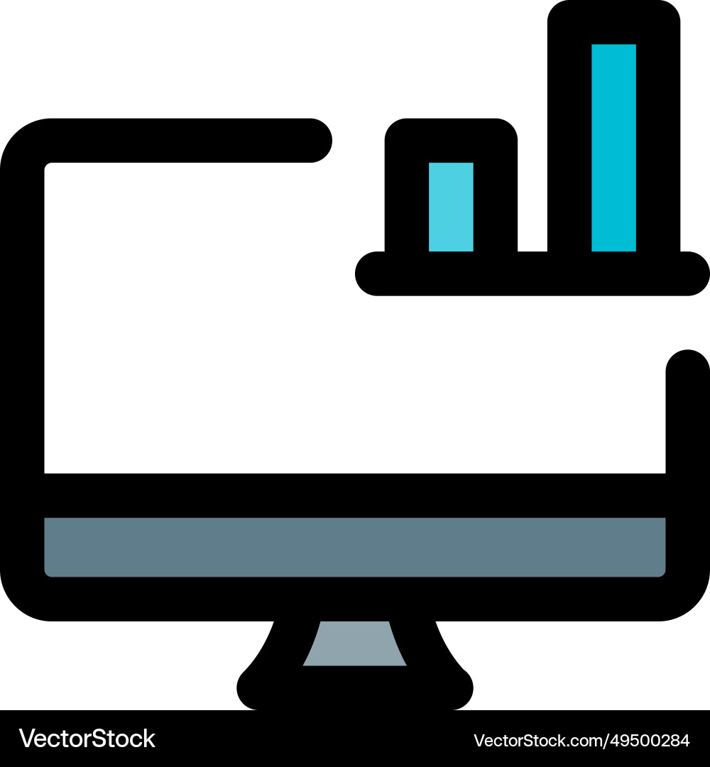 Graphical representation of data on desktop Vector Image