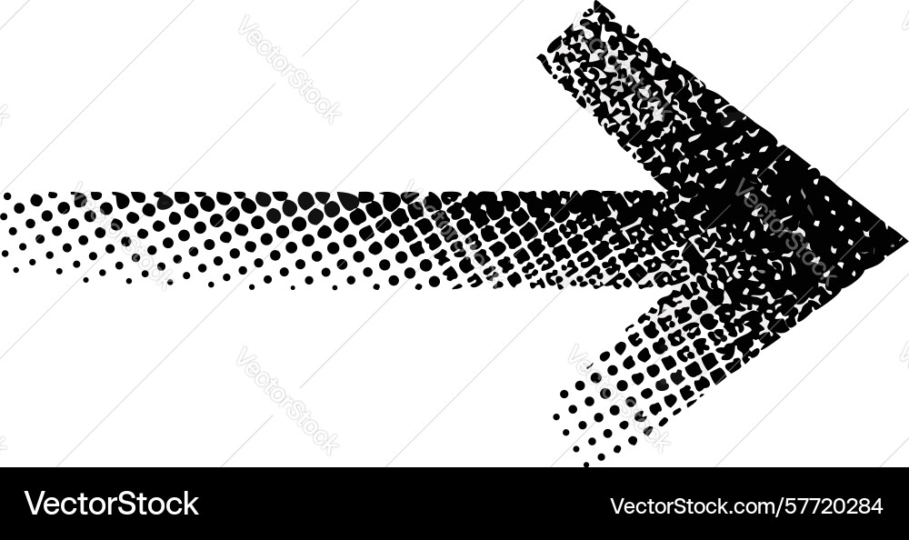 Halftone gradient right arrow design generative vector image