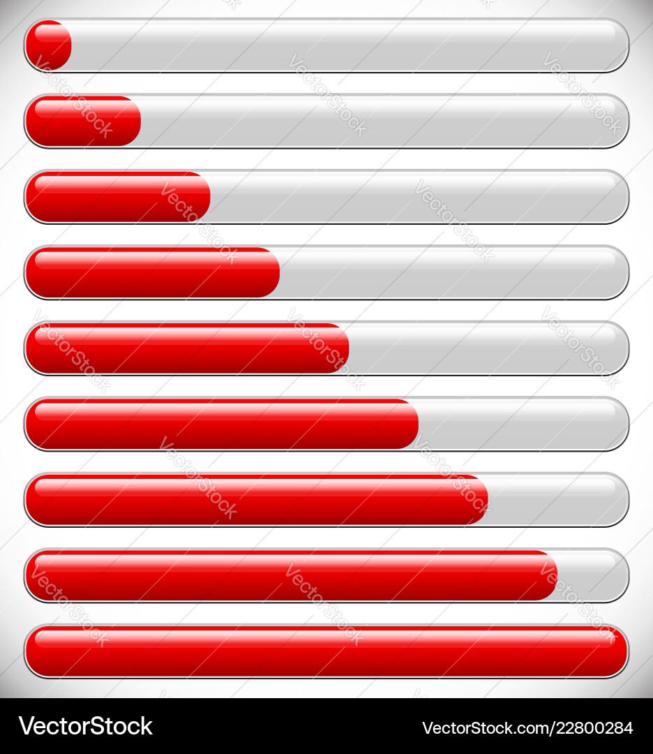Horizontal progress loading bars steps phases Horizontal progress loading bars steps phases Vector Image