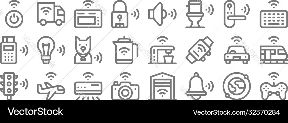 Internet things line icons linear set quality Internet things line icons linear set quality vector image