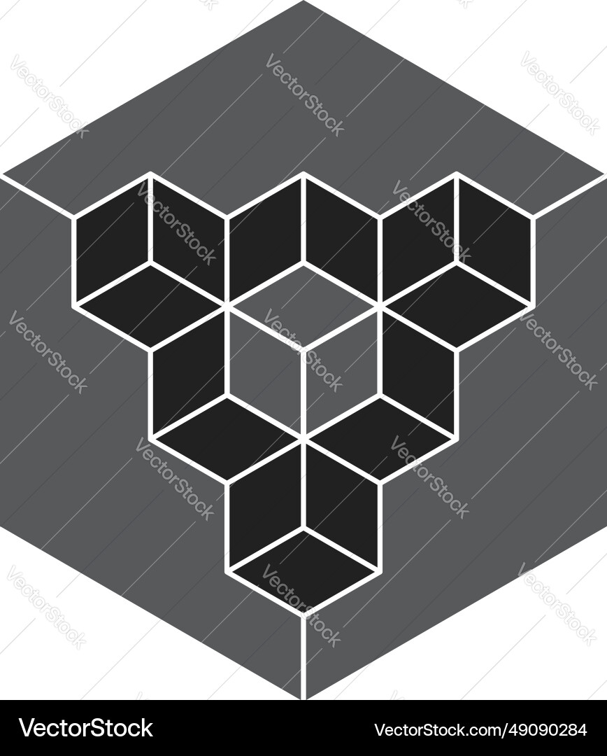 Isometric view of cube with missing parts Isometric view of cube with missing parts vector image
