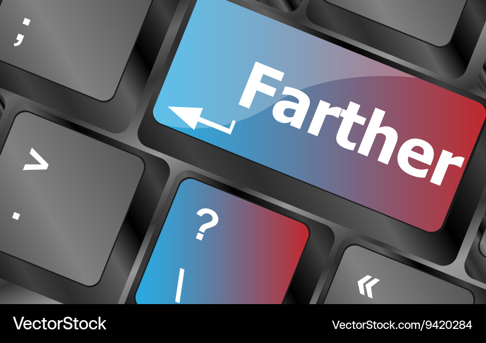 Keyboard with farther text on enter button vector image