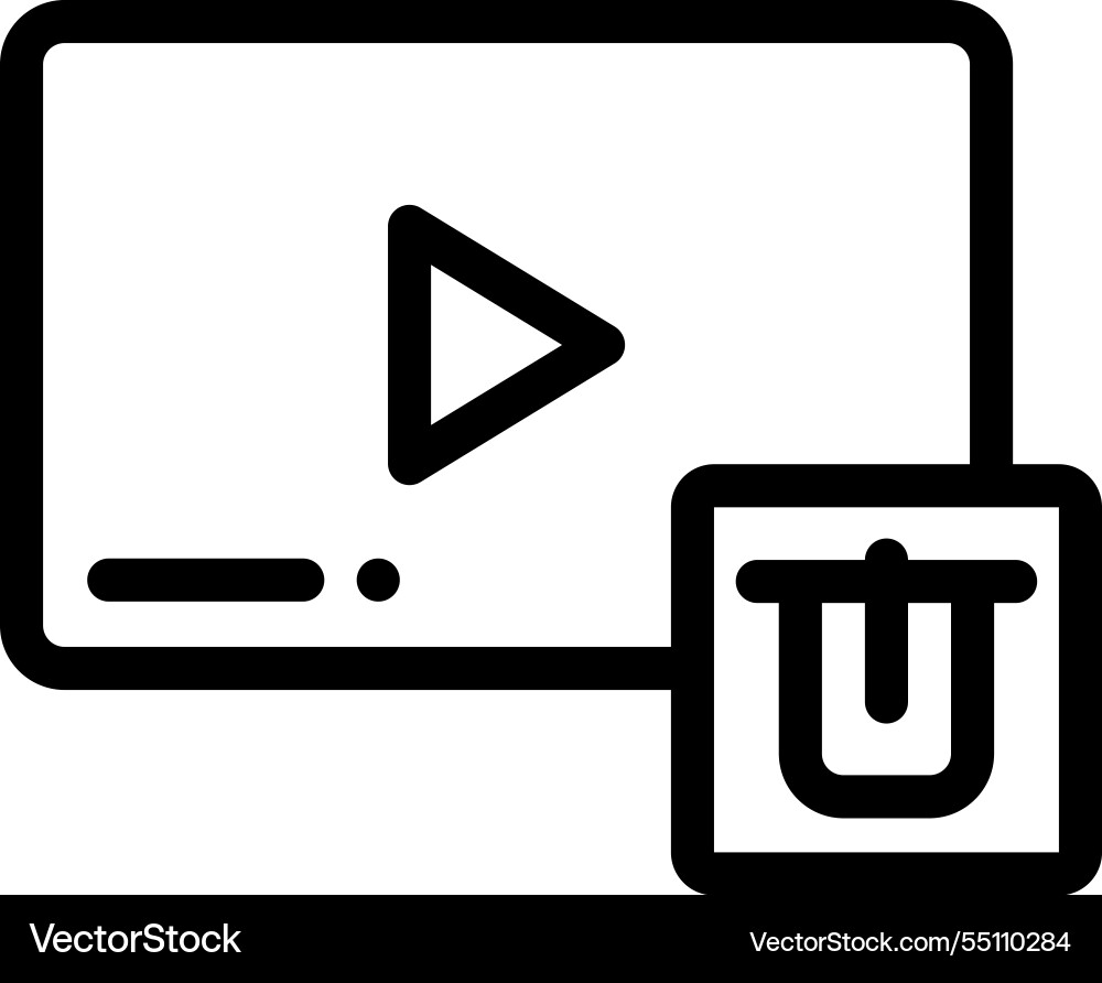 Multimedia icon thin linear style design isolated Vector Image