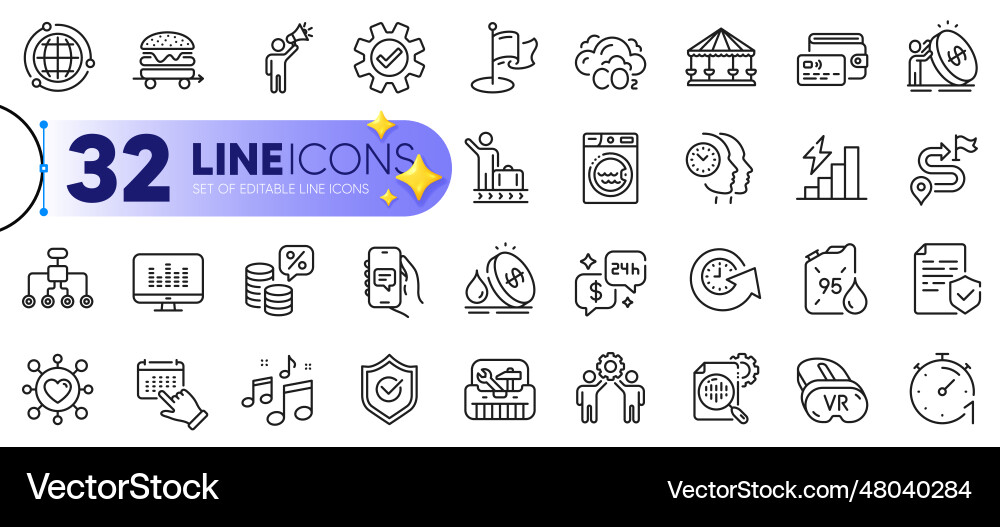 Outline set of chat app co2 and wallet line icons Outline set of chat app co2 and wallet line icons vector image