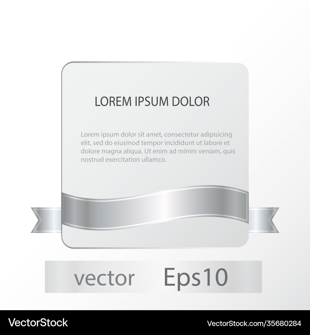 Paper card with bright silver ribbon Paper card with bright silver ribbon vector image