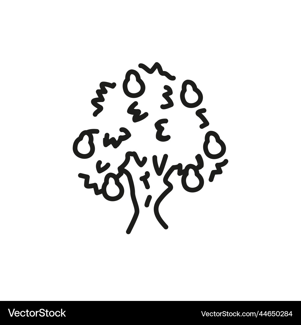 Pear tree color line icon pictogram for web page vector image
