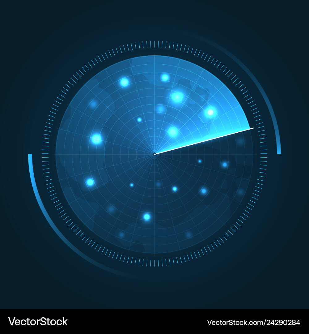 Radar Scan Display - Futuristic Tech Vector Image