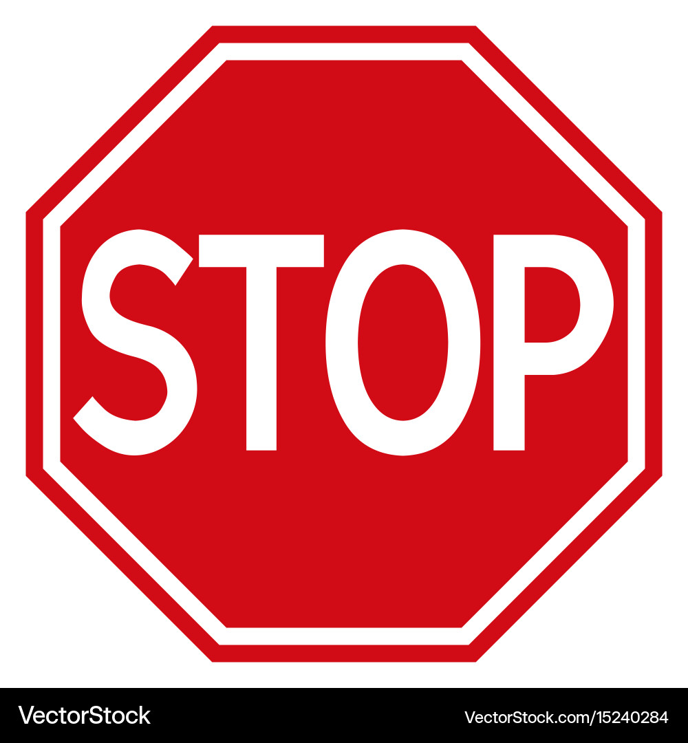 Red Stop Sign Road Sign Vector Image