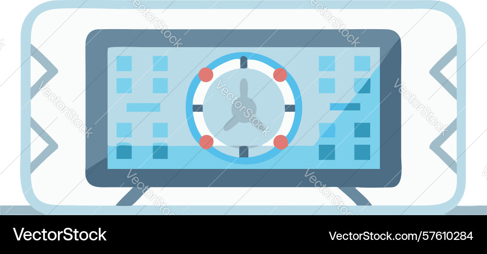 Smart dashboard display with clock data vector image