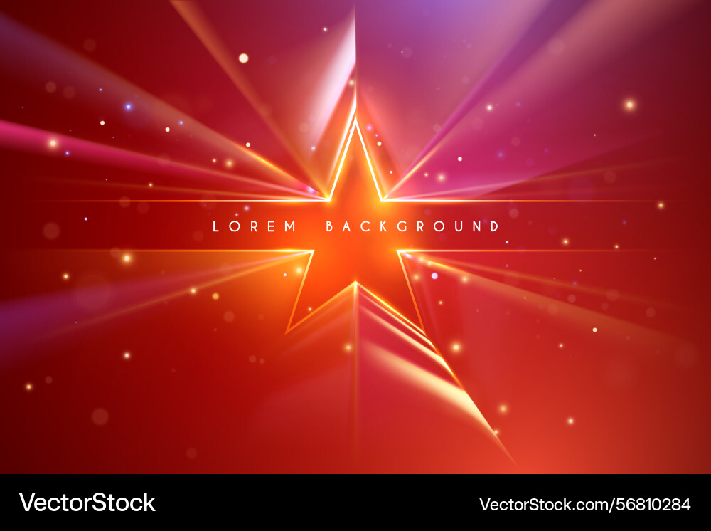 Star shape with light rays effect Royalty Free Vector Image