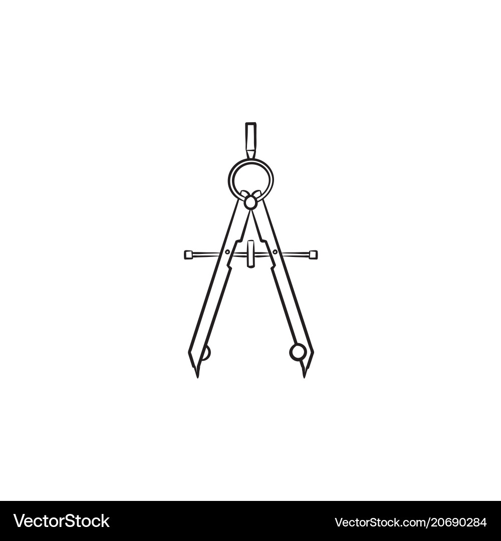 Technischer Kompass Hand gezeichnete Skizzensymbol Technischer Kompass Hand gezeichnete Skizzensymbol vektorbild