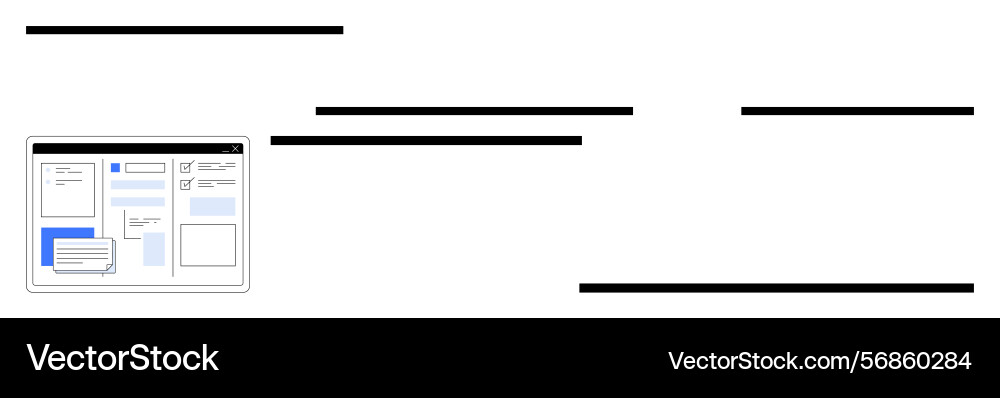 User interface concept with minimal black lines User interface concept with minimal black lines vector image