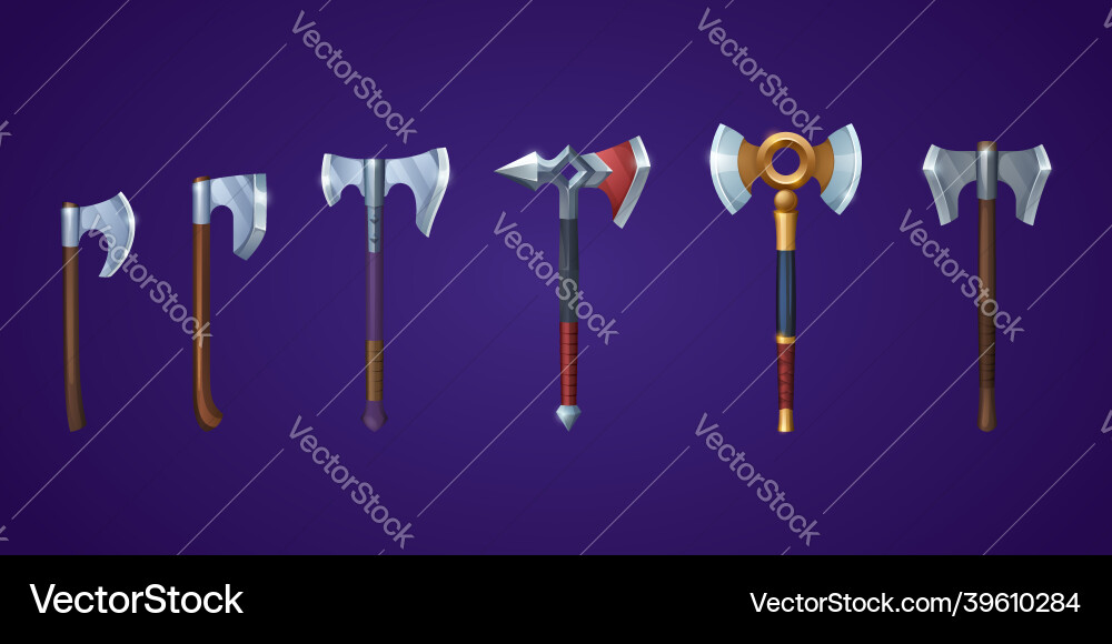 Viking axes for medieval battle game vector image