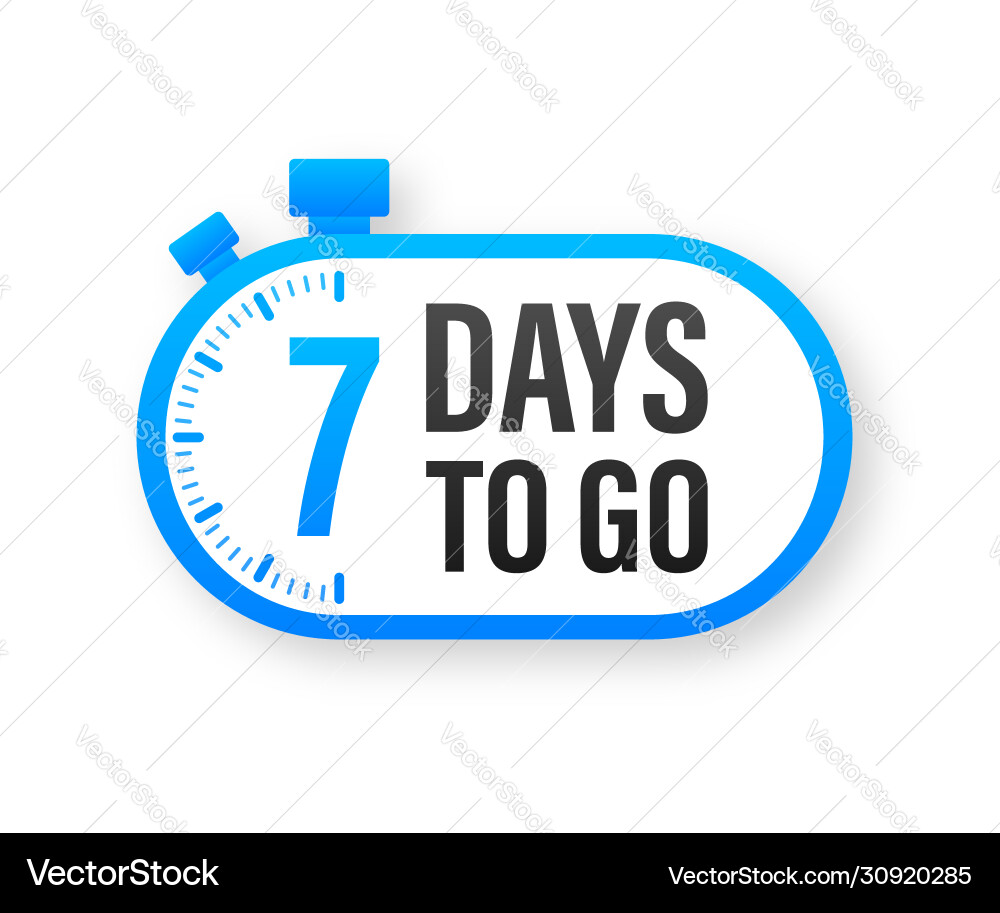 7 Days Countdown Timer Icon Vector Image