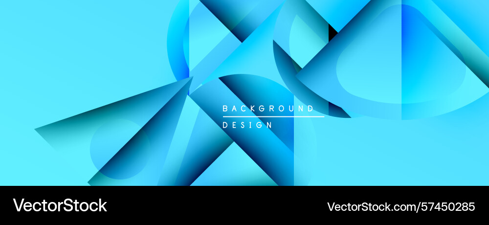 Abstract blue shapes overlap creating dynamic Vector Image