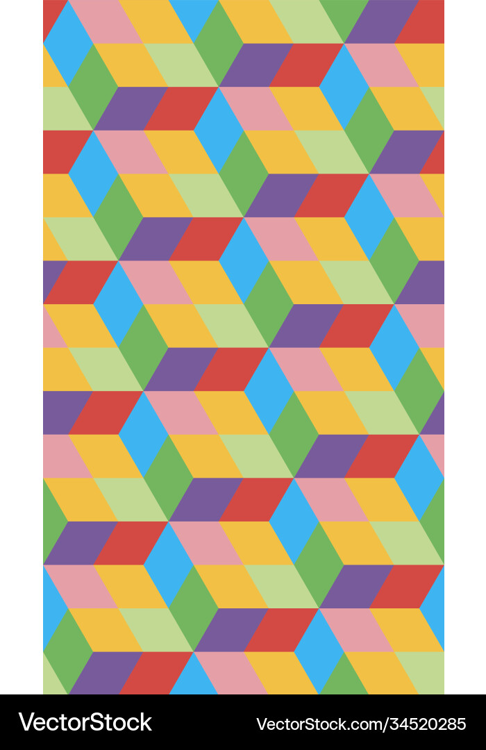 Abstract cube endless seamless pattern vector image