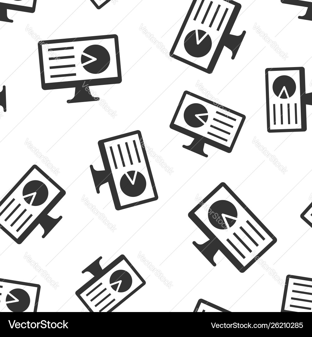 Analytic monitor icon seamless pattern background Analytic monitor icon seamless pattern background vector image