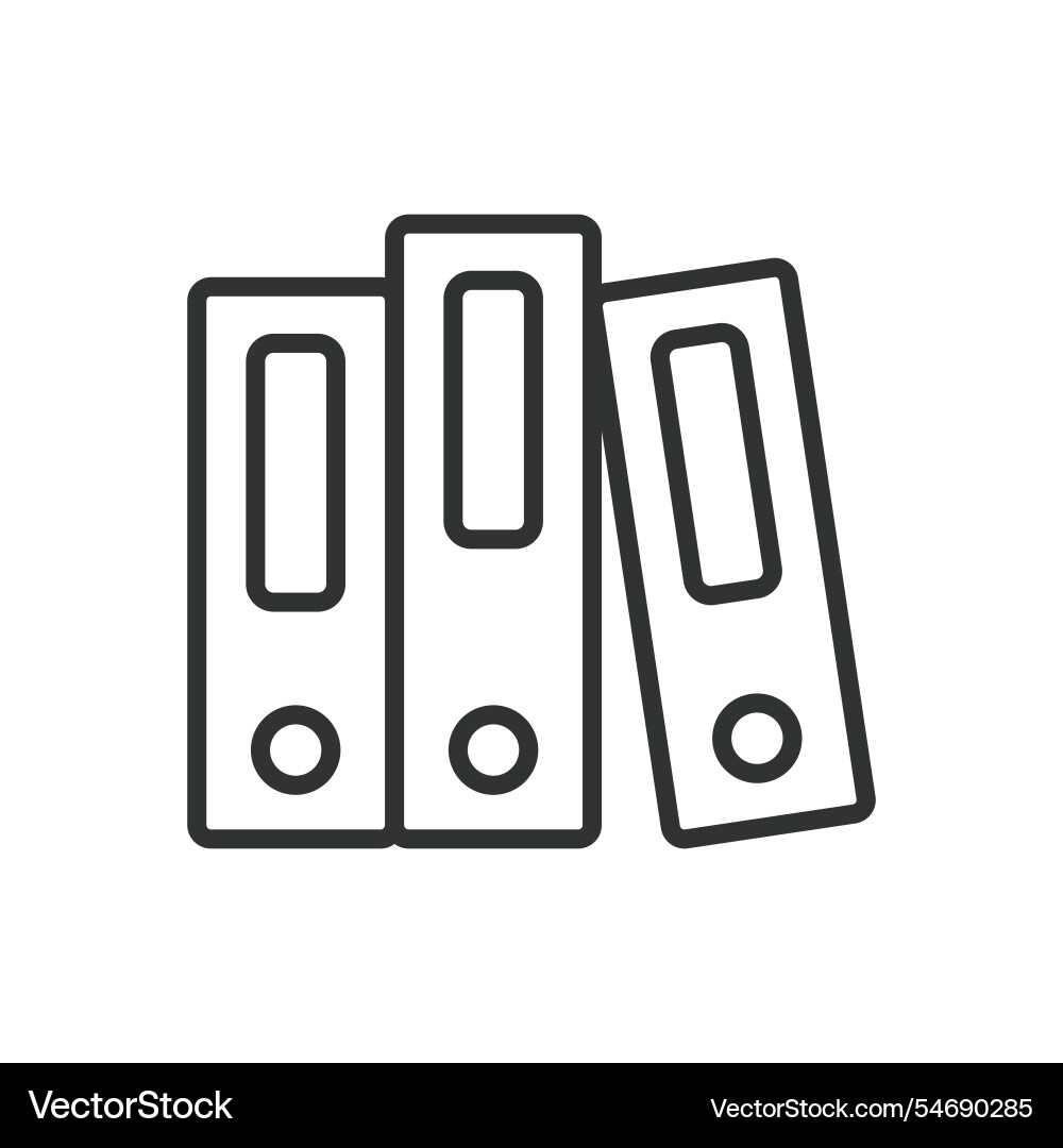 Binder files document library icon in line design vector image