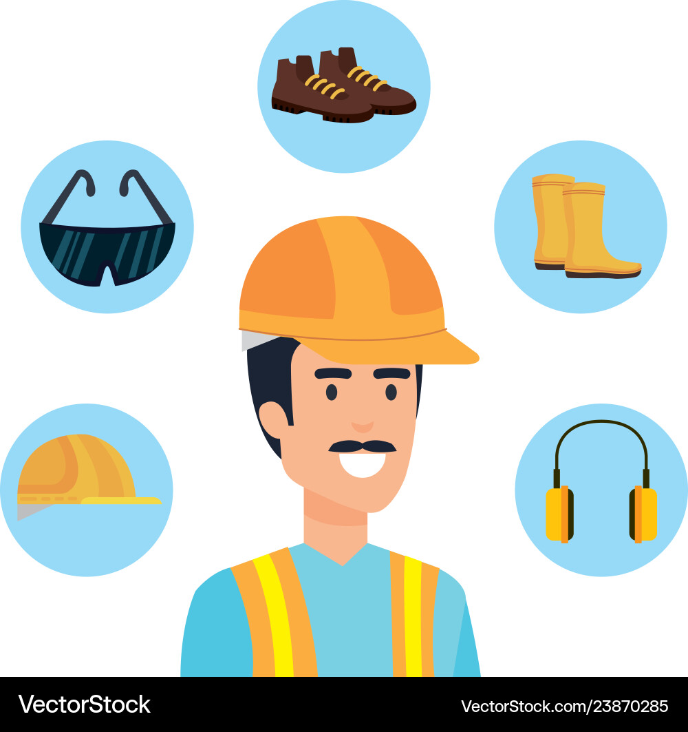 Builder constructor with helmet Builder constructor with helmet vector image