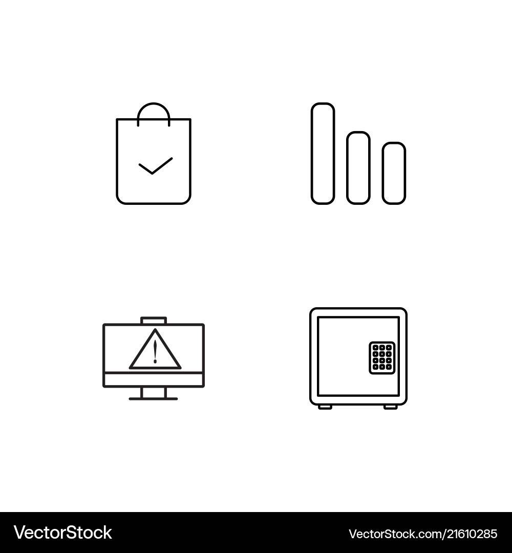 Commerce linear icons set simple outline Vector Image