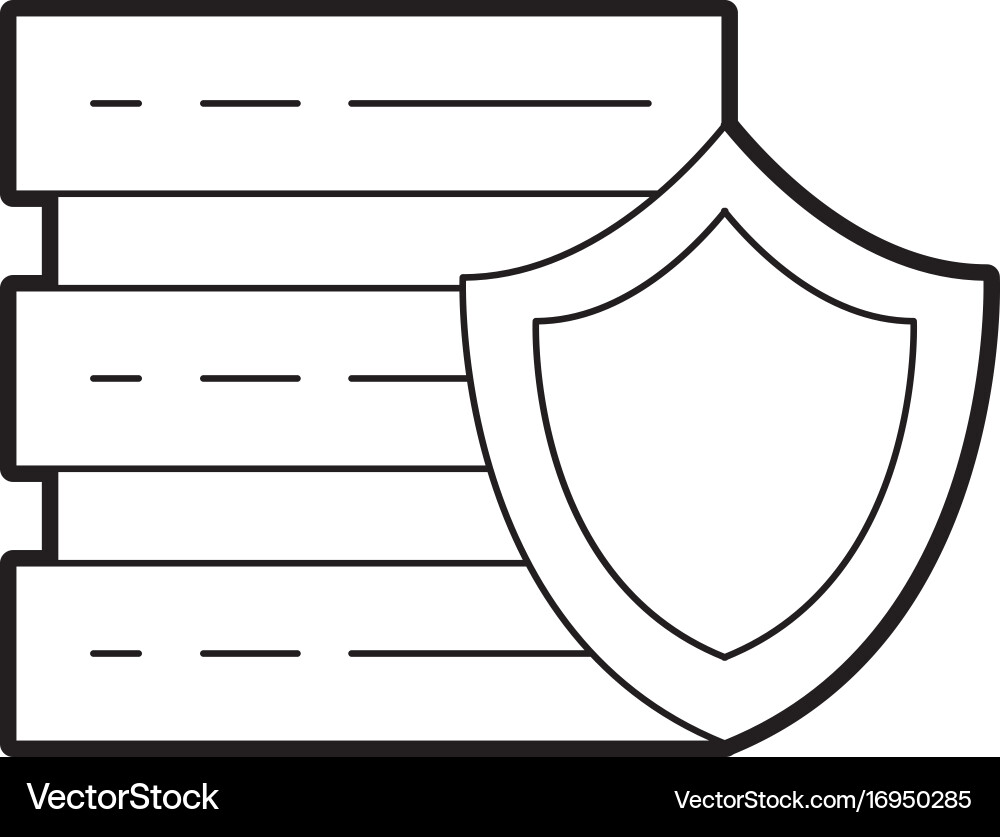 Computer tower with shield vector image