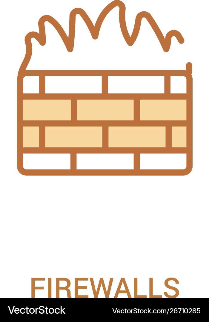 Firewalls Konzept 2 farbige Icon einfache Linie Firewalls Konzept 2 farbige Icon einfache Linie vektorbild