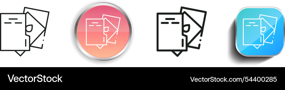 Folder icon thin linear regular and button style Folder icon thin linear regular and button style Vector Image