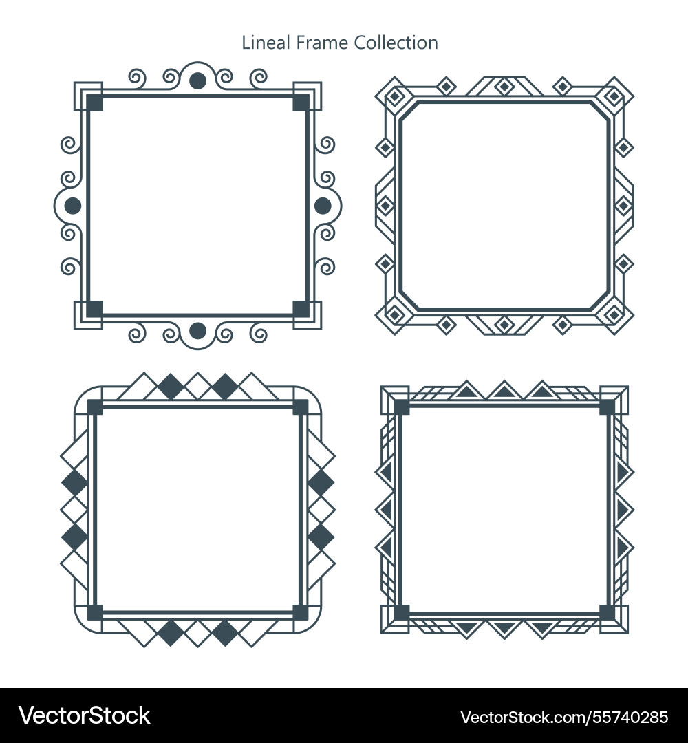 Frame collection with lineal style Vector Image