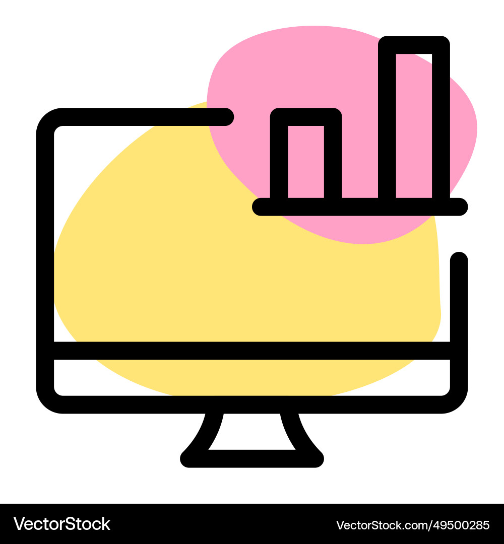 Graphical representation of data on desktop vector image