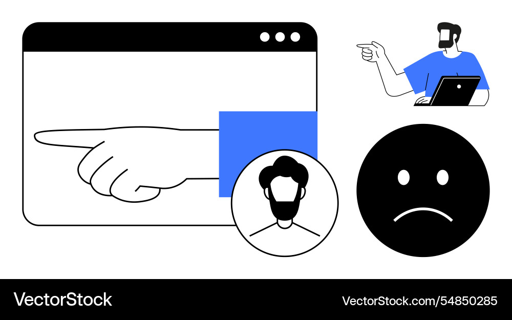 Navigating digital interfaces - user interaction vector image