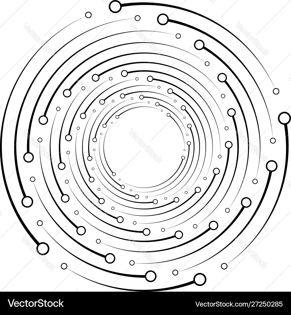Plexus wire-frame radial circles with nodes Plexus wire-frame radial circles with nodes vector image