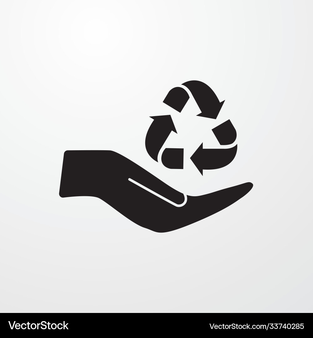 Recycle with hand icon for web and mobile Recycle with hand icon for web and mobile vector image