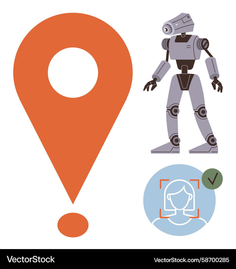 Robotics, AI & Location Technology Vector Image