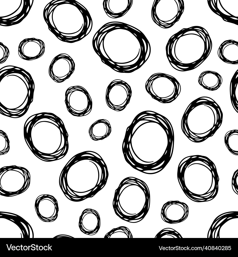 Seamless pattern with sketch circles shape Seamless pattern with sketch circles shape vector image