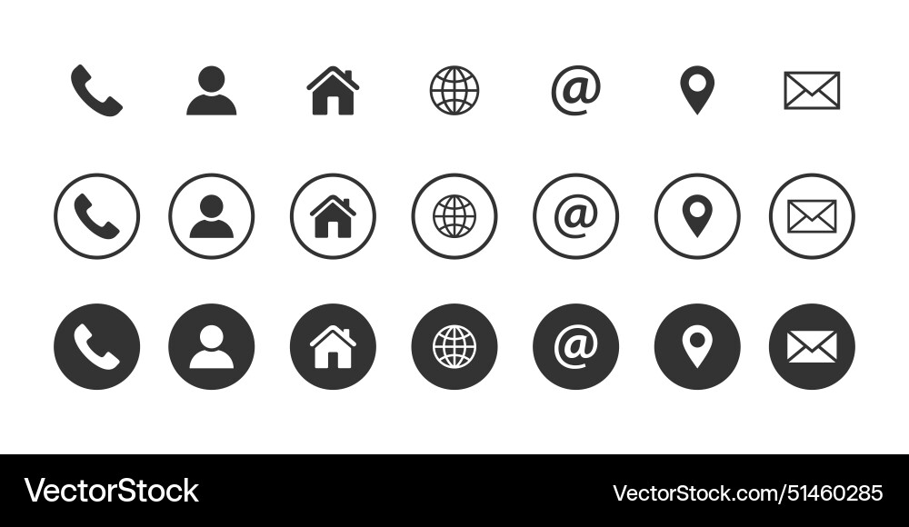 Set of contact us icons and web icon Set of contact us icons and web icon vector image