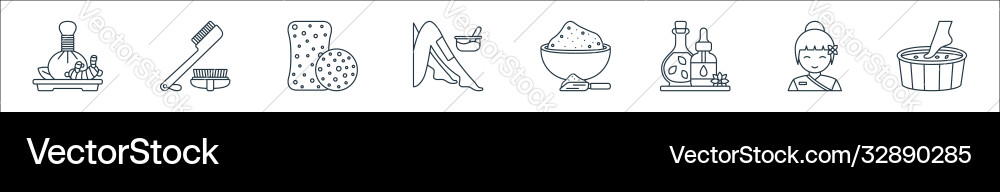 Spa line icons linear set quality Vector Image