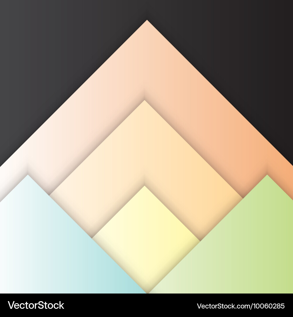Triangle material design with shadow vector image