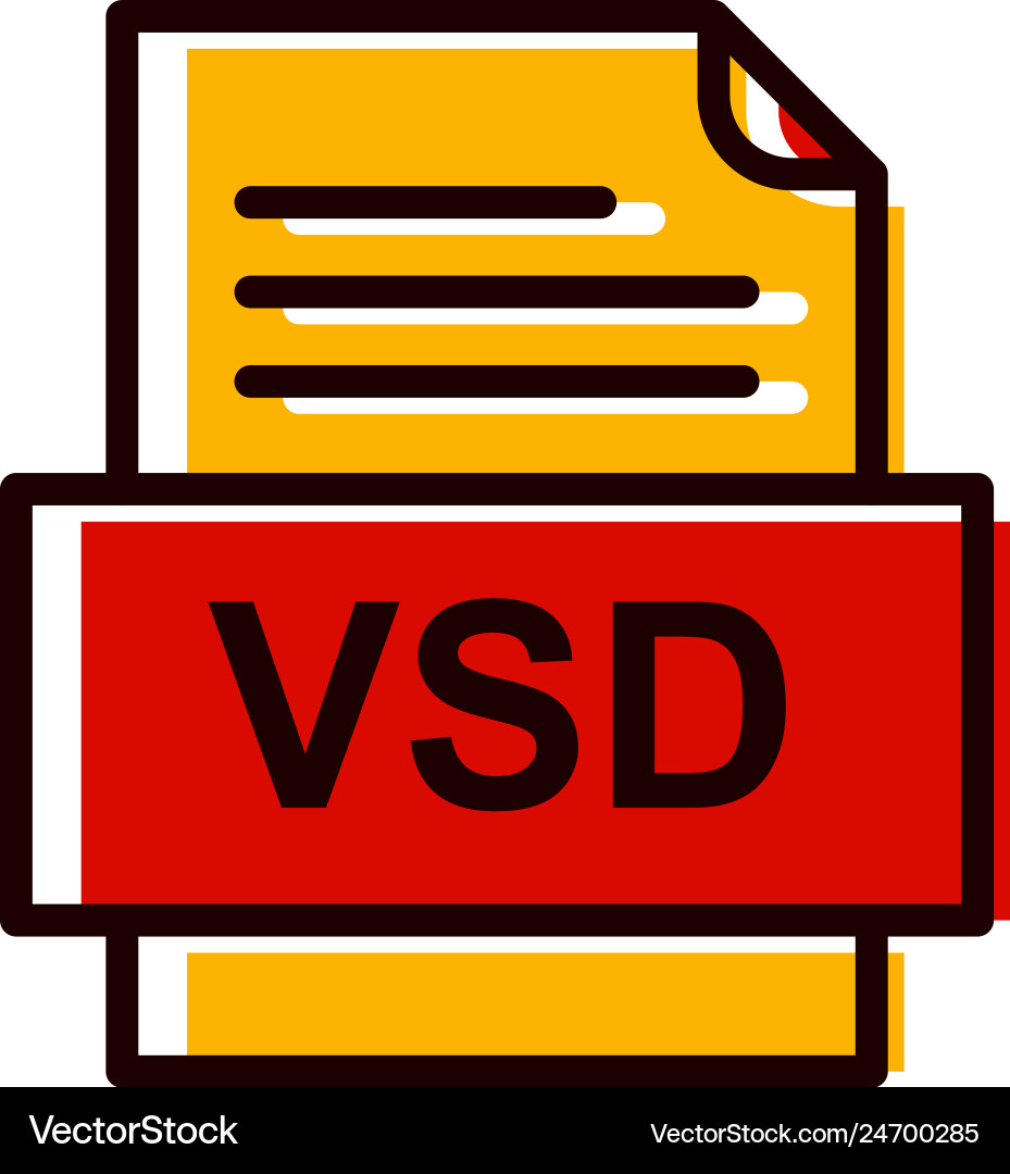 Vsd file document icon vector image