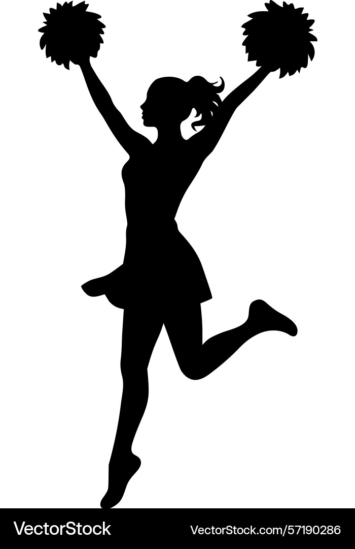 A silhouette of cheerleader jumping image Vector Image