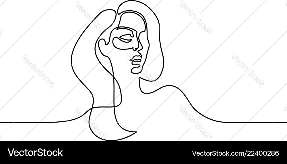 Abstract Continuous Line Portrait vector image