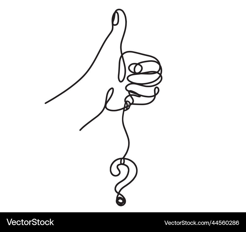 Abstract hand with question mark as line drawing Abstract hand with question mark as line drawing vector image